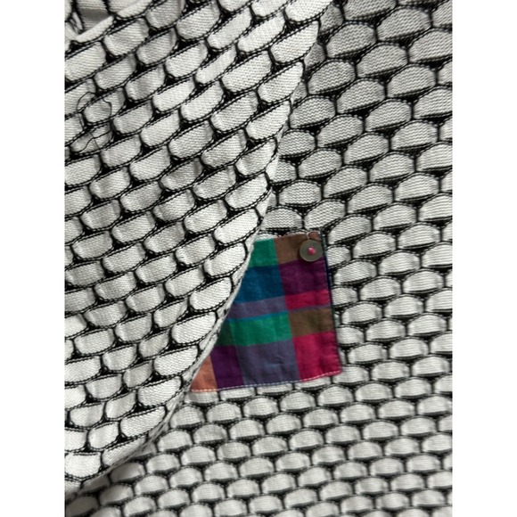 Margaret Winters Hooded Cardigan/Tunic Black&White Patterned Pockets - Picture 3 of 9